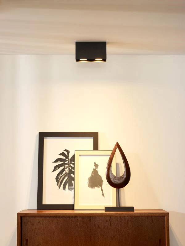 Lucide BODI - Spot plafond - 2xGU10 - Noir - ambiance 1